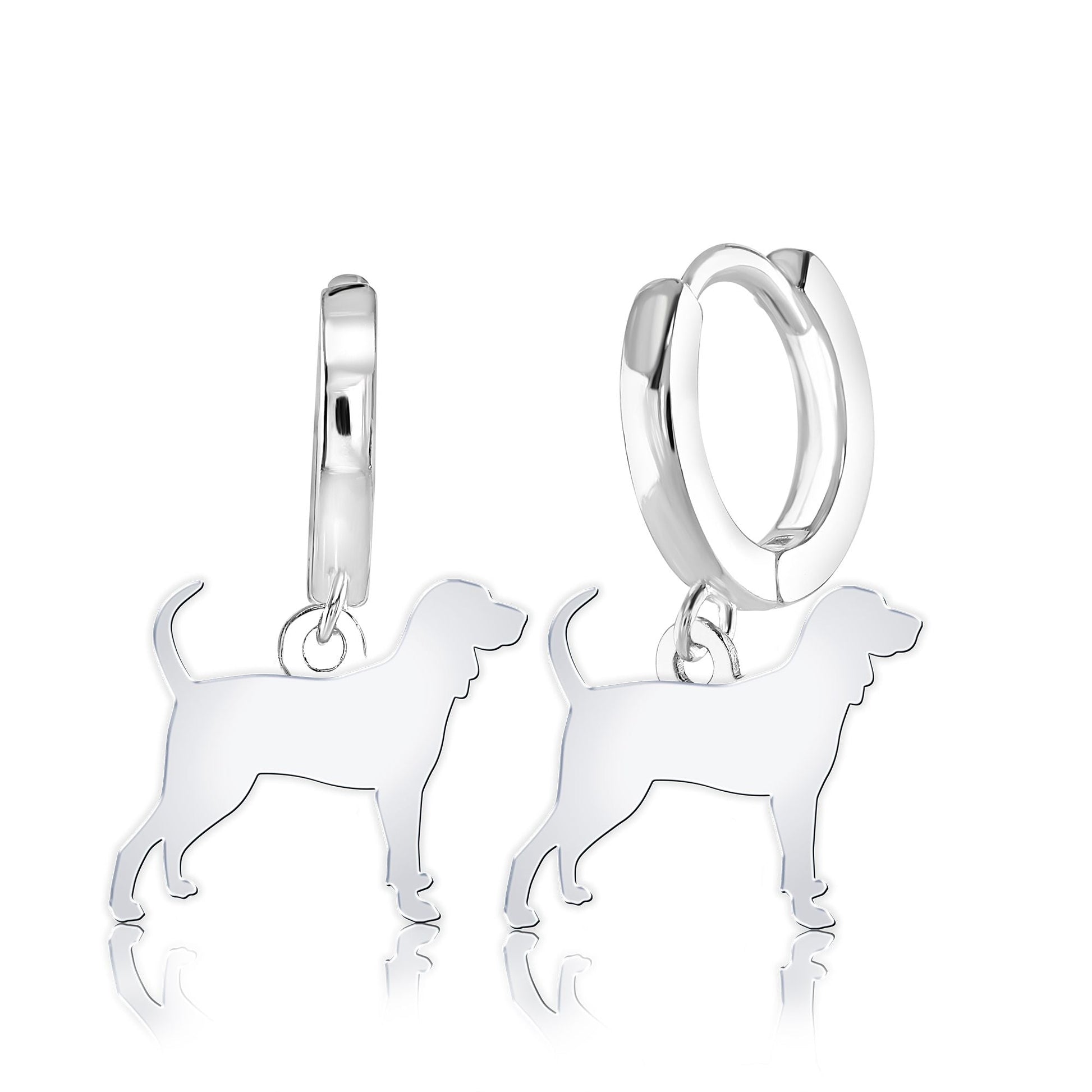 Coonhound Silhouette Silver Earrings - MYLEE London