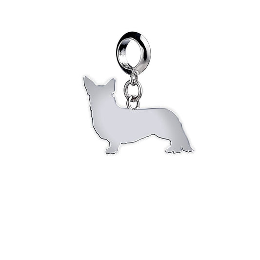 Corgi Silhouette Silver Charm - MYLEE London