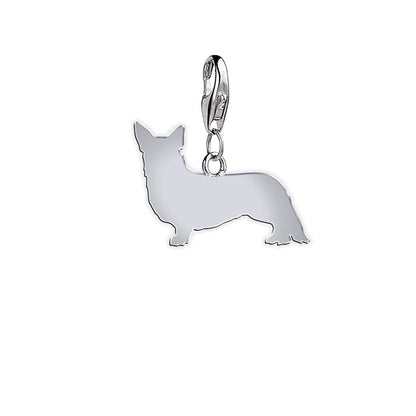 Corgi Silhouette Silver Charm - MYLEE London