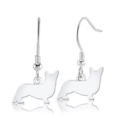 Corgi Silhouette Silver Earrings - MYLEE London