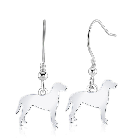 Curly - Coated Retriever Silhouette Silver Earrings - MYLEE London