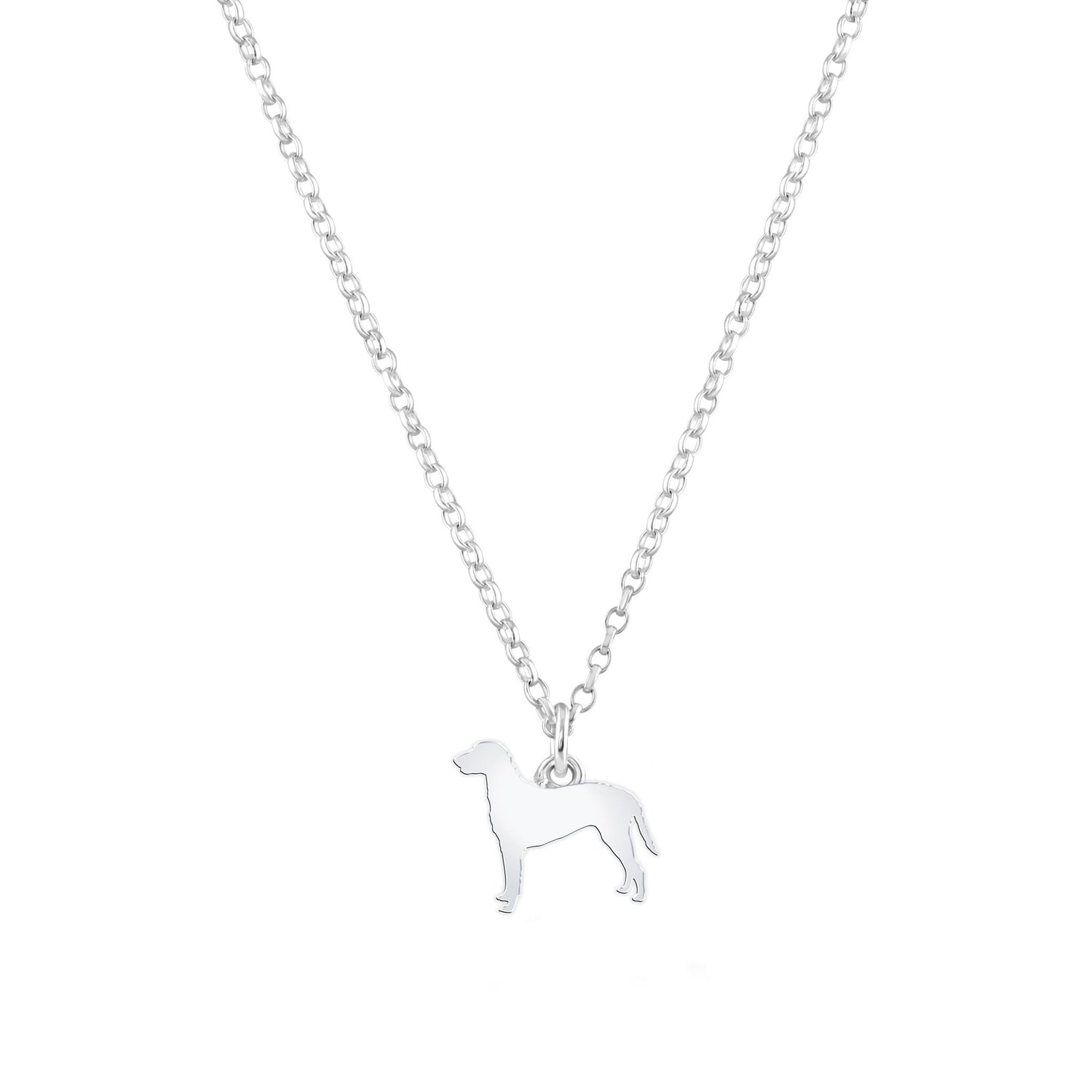 Curly - Coated Retriever Silhouette Silver Necklace - Personalised - MYLEE London