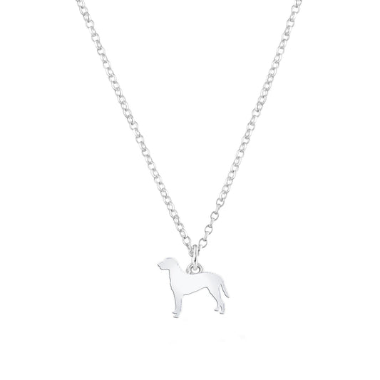 Curly - Coated Retriever Silhouette Silver Necklace - Personalised - MYLEE London