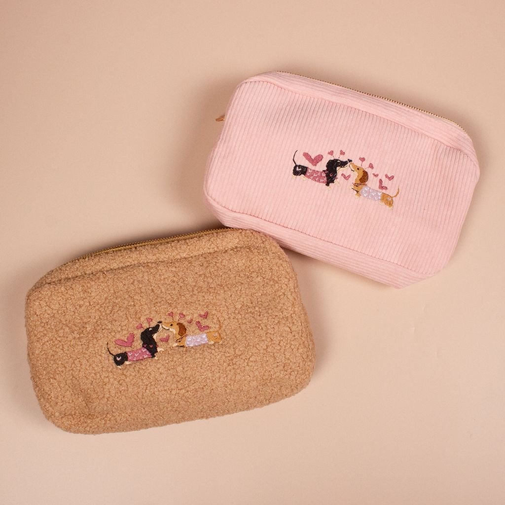 Dachshund Embroidered Make - Up Cosmetics Bag - MYLEE London