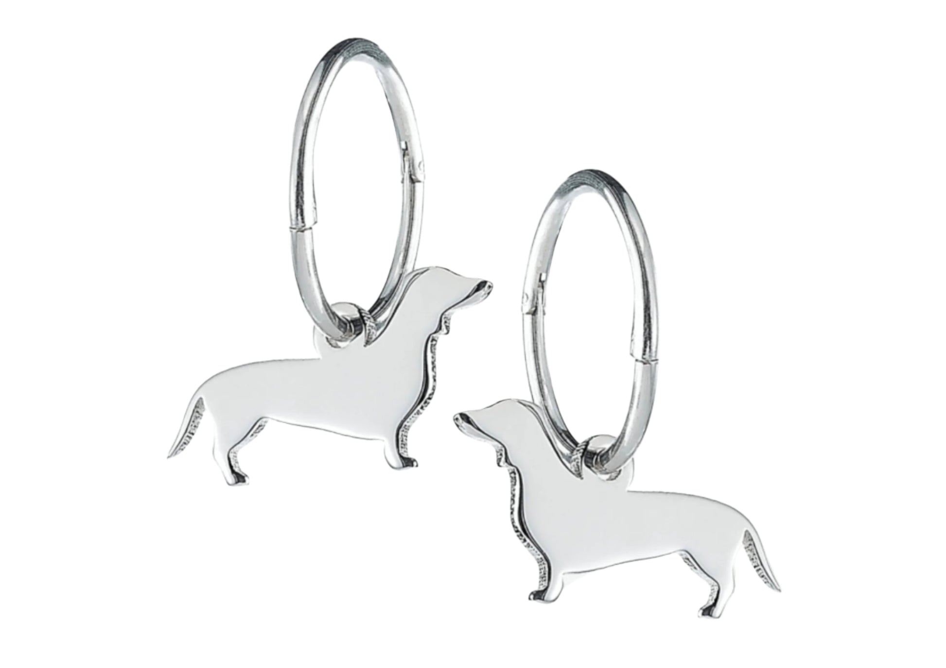 Dachshund Silhouette Silver Earrings - MYLEE London