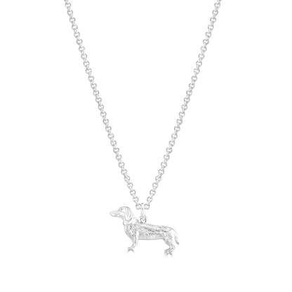 Dachshund Silver Necklace - Personalised - MYLEE London