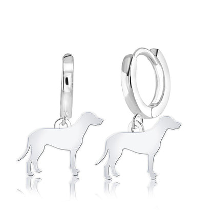 Dalmatian Silhouette Silver Earrings - MYLEE London