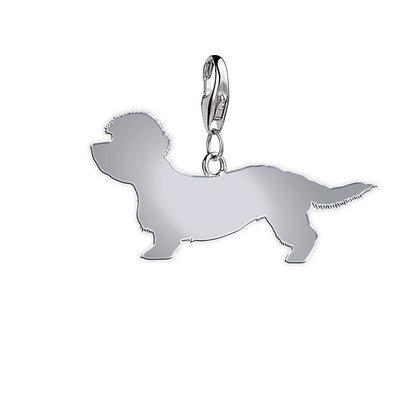 Dandie Dinmont Terrier Silhouette Silver Charm - MYLEE London