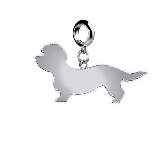 Dandie Dinmont Terrier Silhouette Silver Charm - MYLEE London