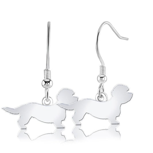 Dandie Dinmont Terrier Silhouette Silver Earrings - MYLEE London