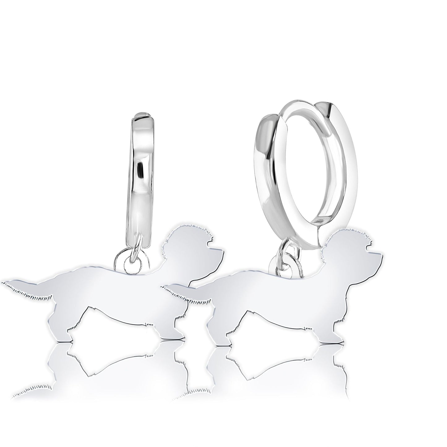 Dandie Dinmont Terrier Silhouette Silver Earrings - MYLEE London