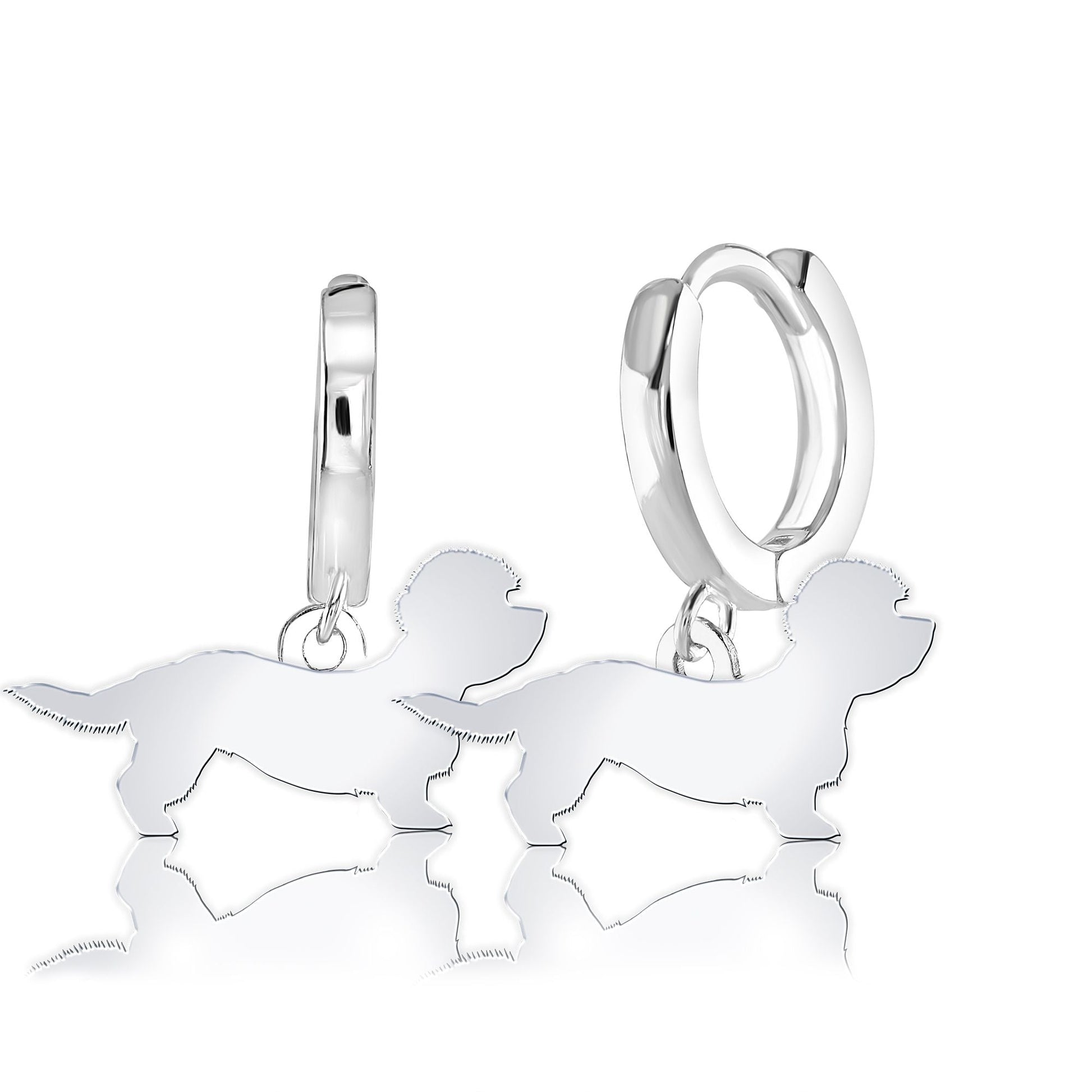 Dandie Dinmont Terrier Silhouette Silver Earrings - MYLEE London