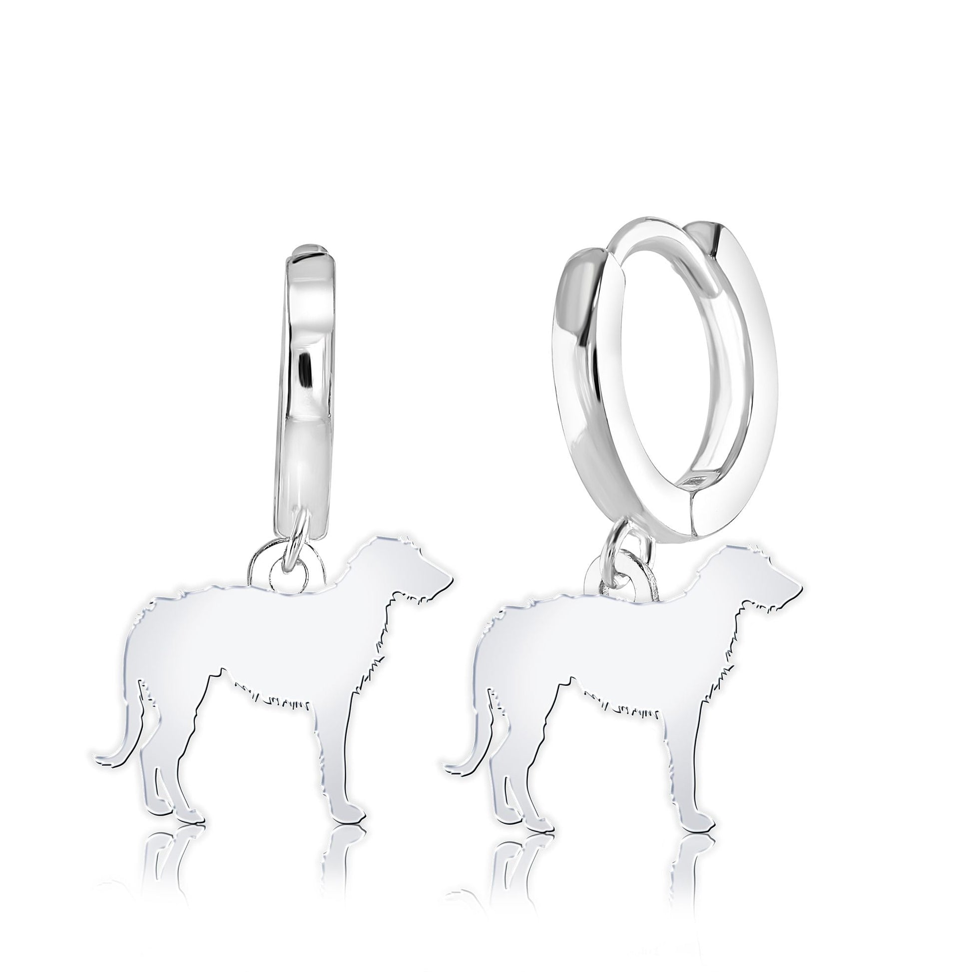 Deerhound Silhouette Silver Earrings - MYLEE London