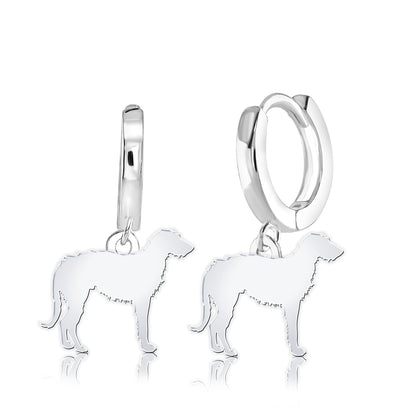 Deerhound Silhouette Silver Earrings - MYLEE London