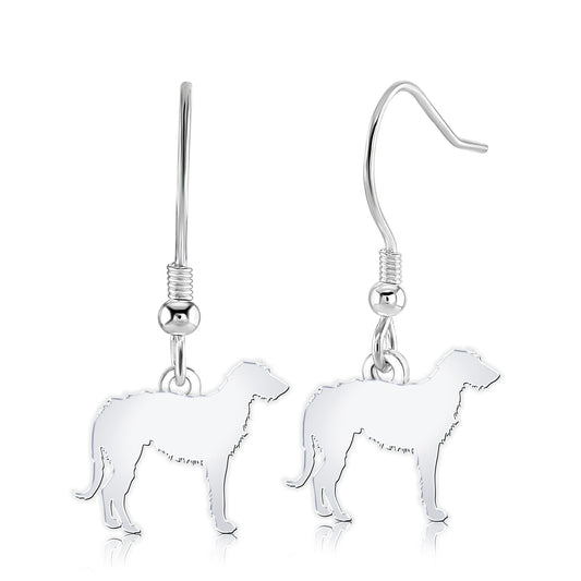 Deerhound Silhouette Silver Earrings - MYLEE London