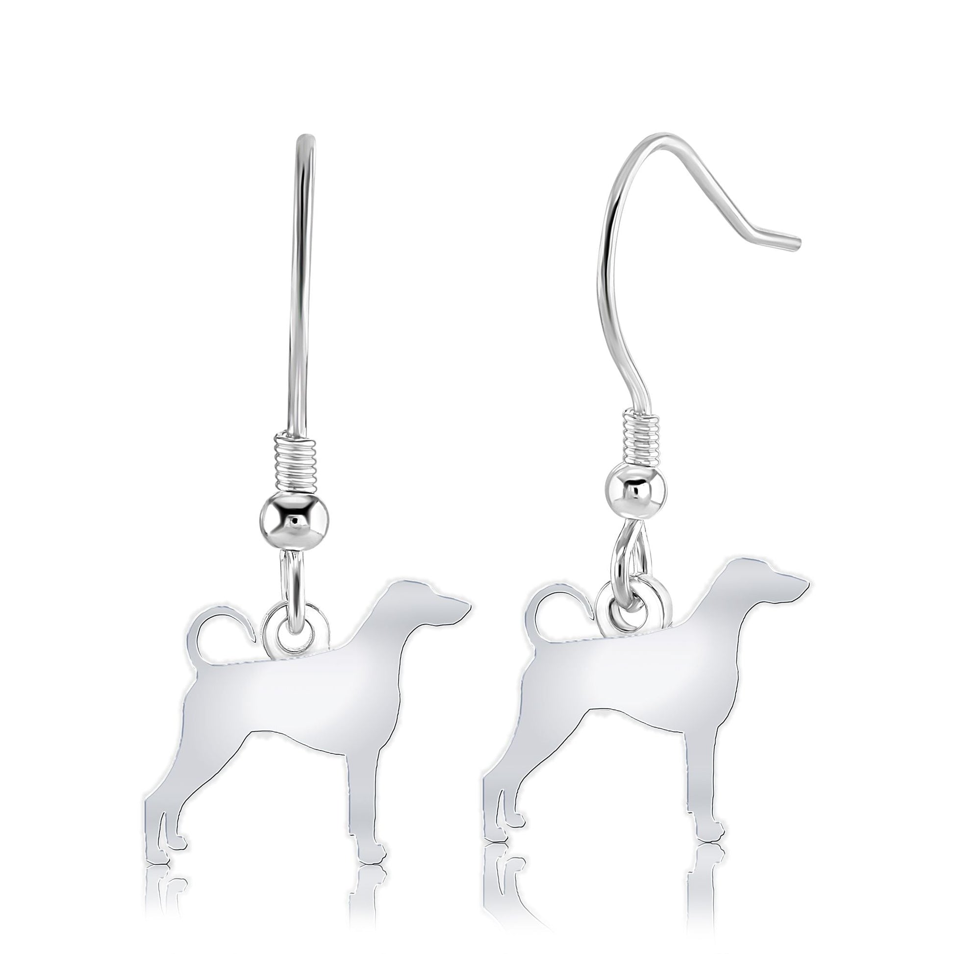 Dobermann Silhouette Silver Earrings - MYLEE London