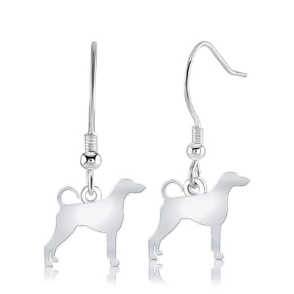 Dobermann Silhouette Silver Earrings - MYLEE London