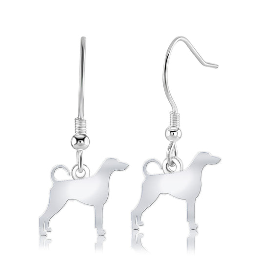 Dobermann Silhouette Silver Earrings - MYLEE London