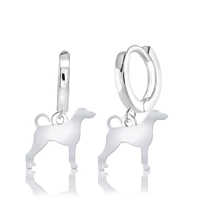 Dobermann Silhouette Silver Earrings - MYLEE London