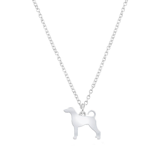 Dobermann Silhouette Silver Necklace - Personalised - MYLEE London
