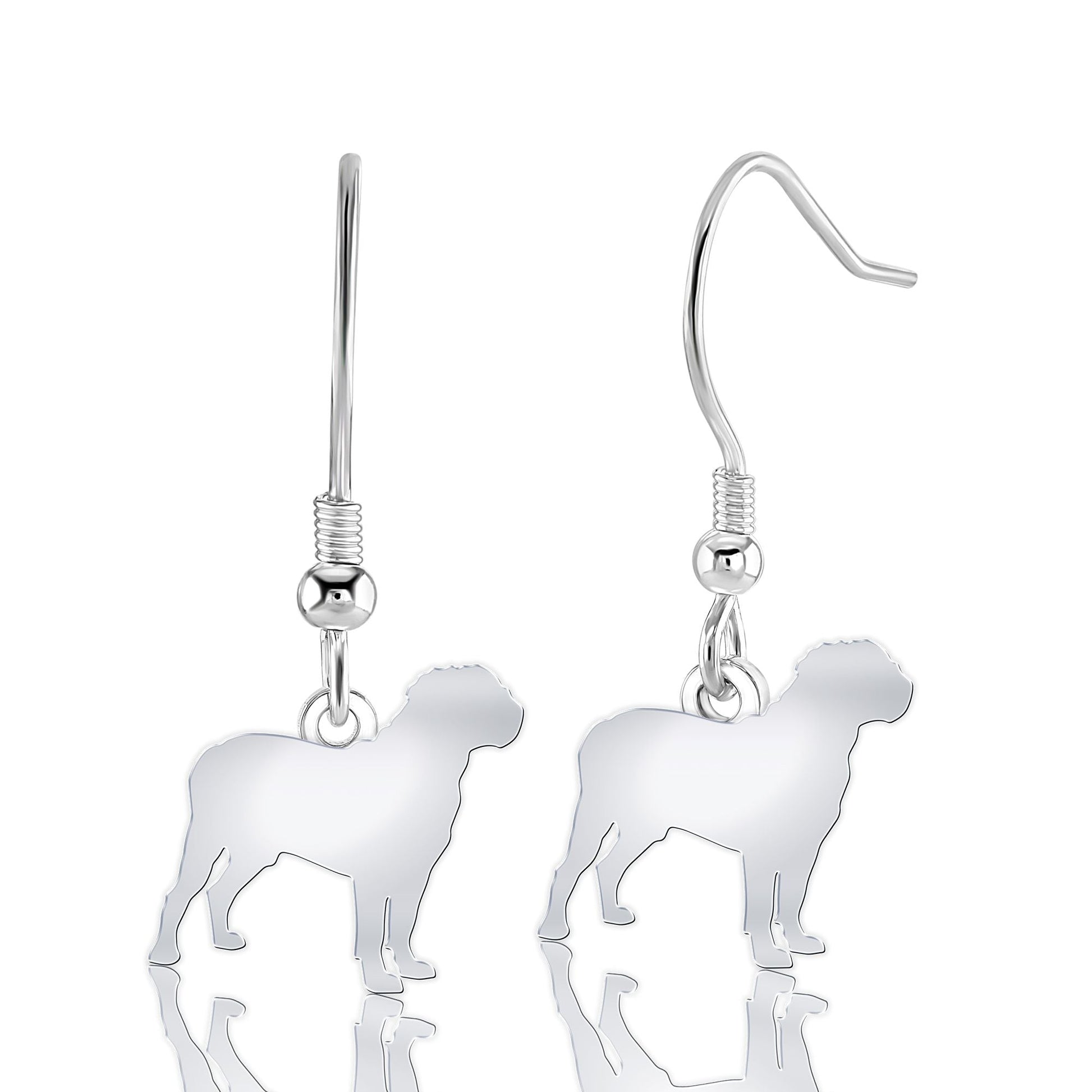 Dogue De Bordeaux Silhouette Silver Earrings - MYLEE London