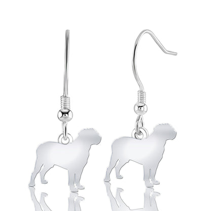 Dogue De Bordeaux Silhouette Silver Earrings - MYLEE London