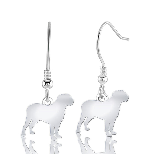 Dogue De Bordeaux Silhouette Silver Earrings - MYLEE London