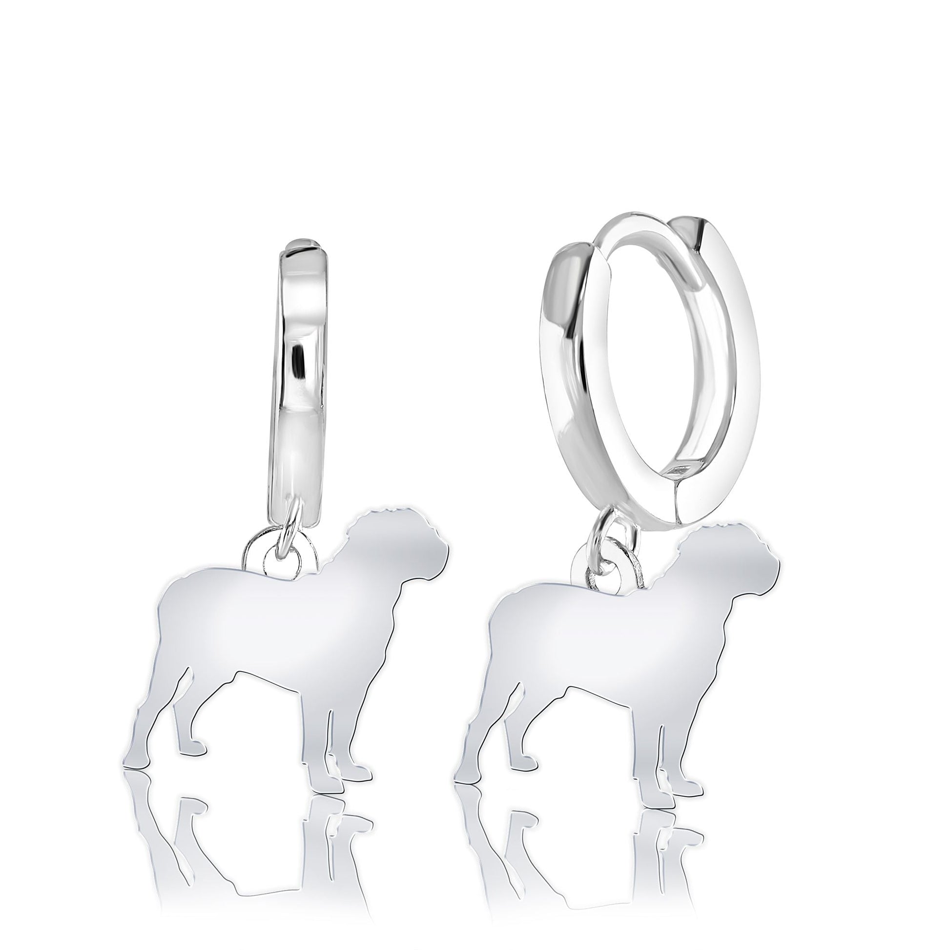 Dogue De Bordeaux Silhouette Silver Earrings - MYLEE London