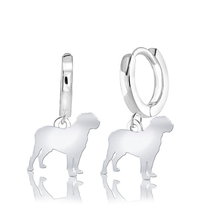 Dogue De Bordeaux Silhouette Silver Earrings - MYLEE London