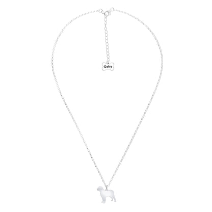 Dogue De Bordeaux Silhouette Silver Necklace - Personalised - MYLEE London