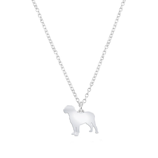 Dogue De Bordeaux Silhouette Silver Necklace - Personalised - MYLEE London