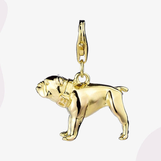 English Bulldog Gold Charm - MYLEE London