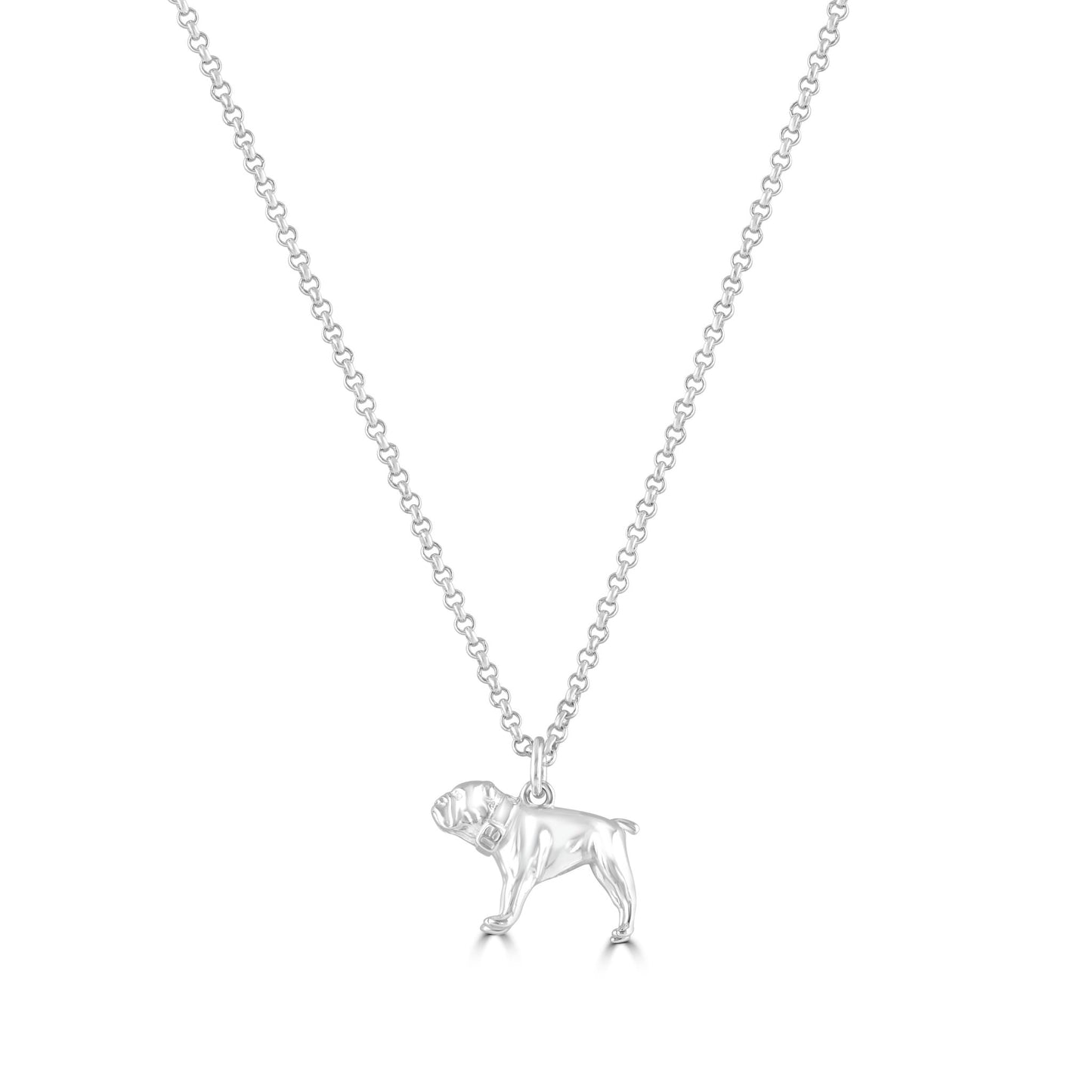 English Bulldog Silver Necklace - Personalised - MYLEE London