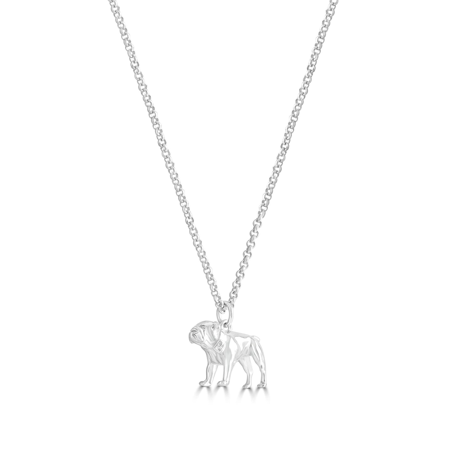 English Bulldog Silver Necklace - Personalised - MYLEE London