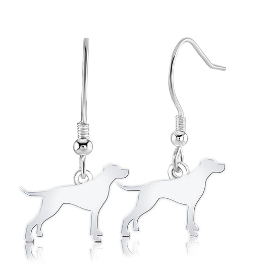 English Pointer Silhouette Silver Earrings - MYLEE London