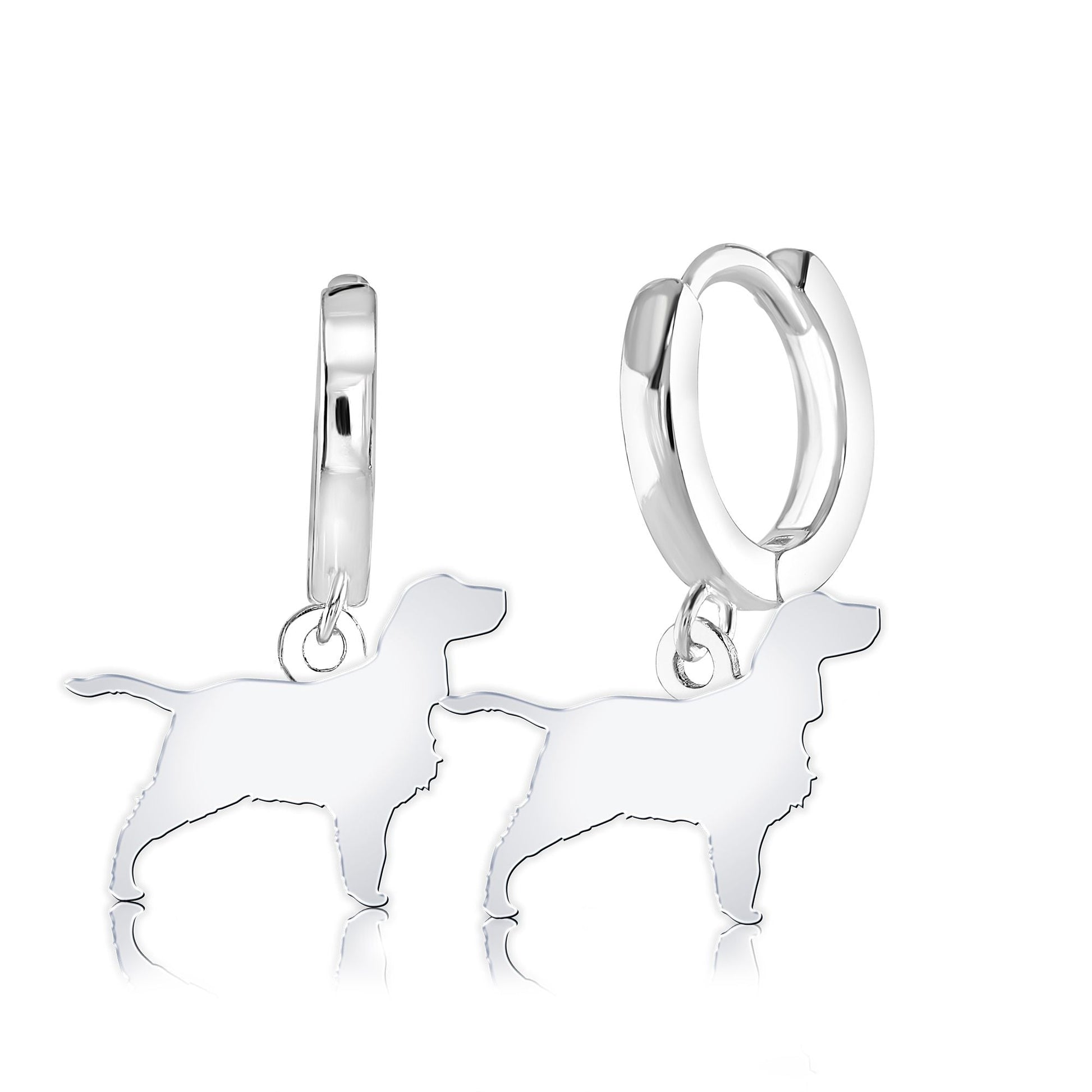 English Springer Spaniel Silhouette Silver Earrings - MYLEE London