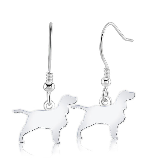 English Springer Spaniel Silhouette Silver Earrings - MYLEE London