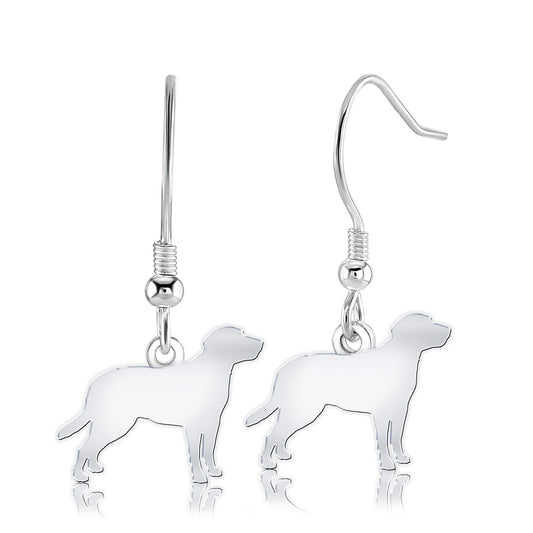 Entlebucher Mountain Dog Silhouette Silver Earrings - MYLEE London
