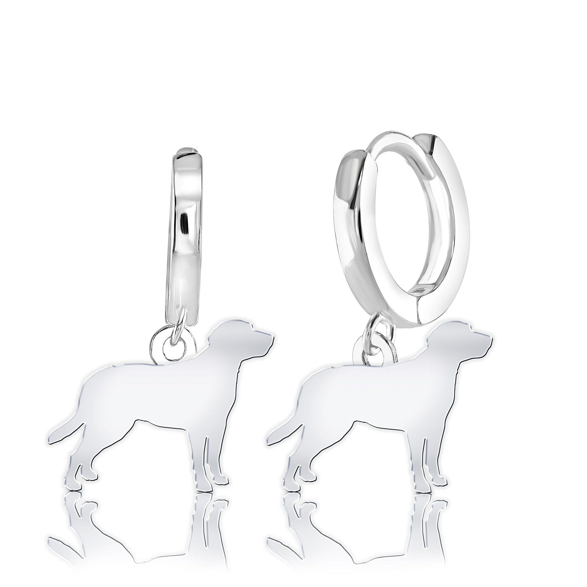 Entlebucher Mountain Dog Silhouette Silver Earrings - MYLEE London