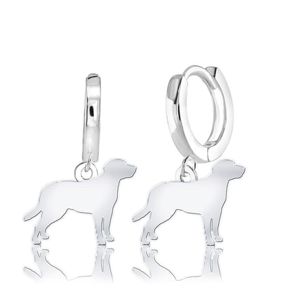 Entlebucher Mountain Dog Silhouette Silver Earrings - MYLEE London