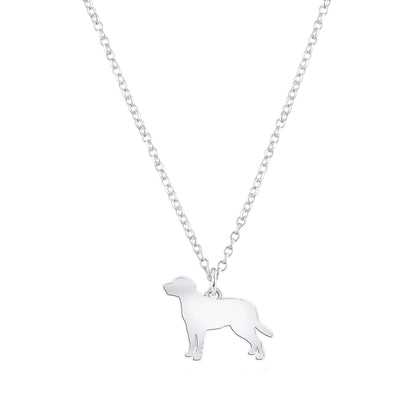 Entlebucher Mountain Dog Silhouette Silver Necklace - Personalised - MYLEE London