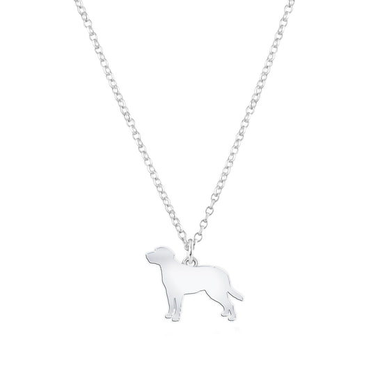 Entlebucher Mountain Dog Silhouette Silver Necklace - Personalised - MYLEE London