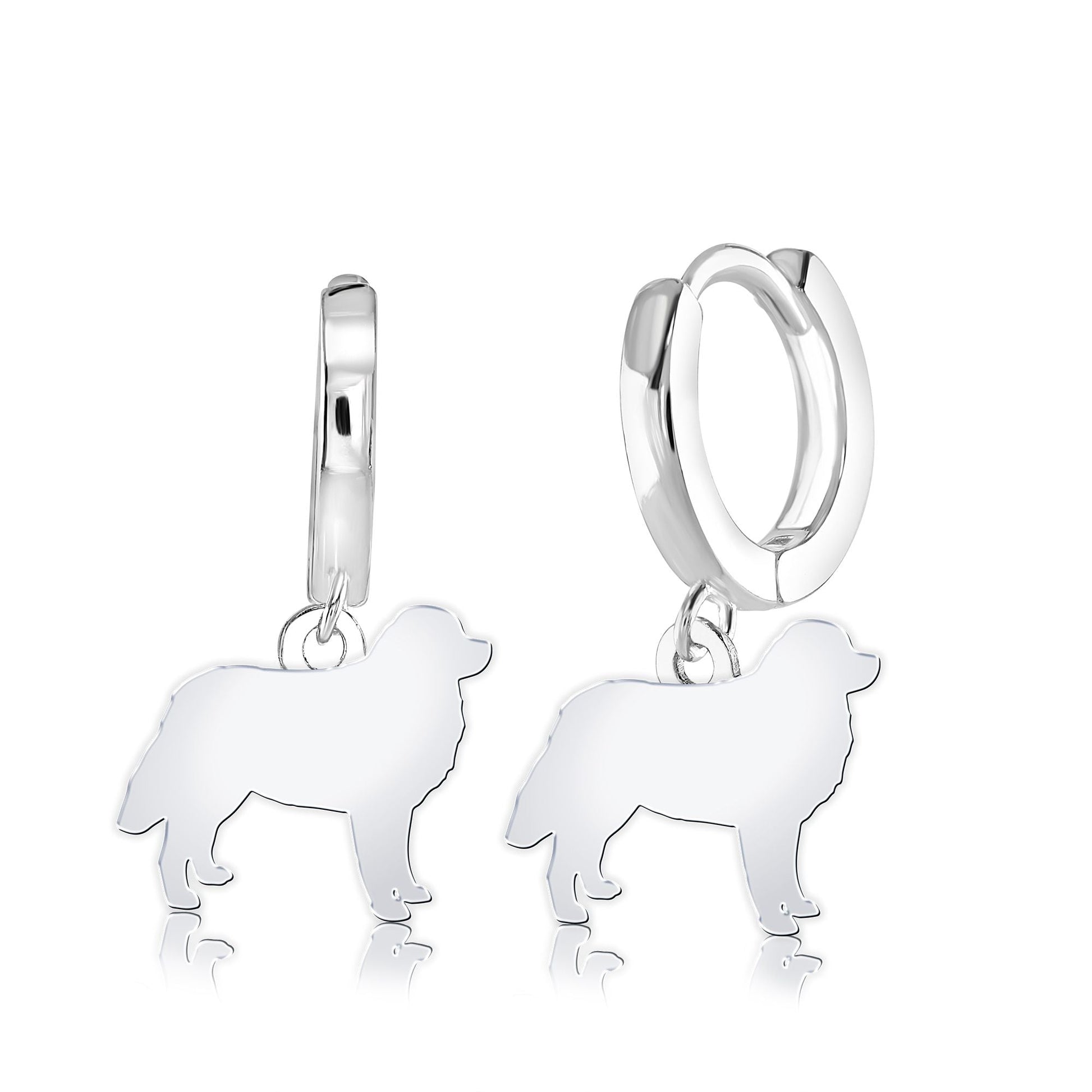 Estrela Mountain Dog Silhouette Silver Earrings - MYLEE London