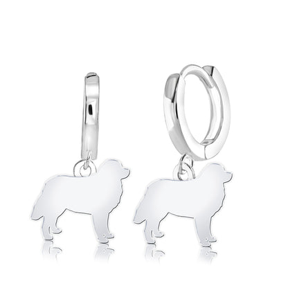 Estrela Mountain Dog Silhouette Silver Earrings - MYLEE London