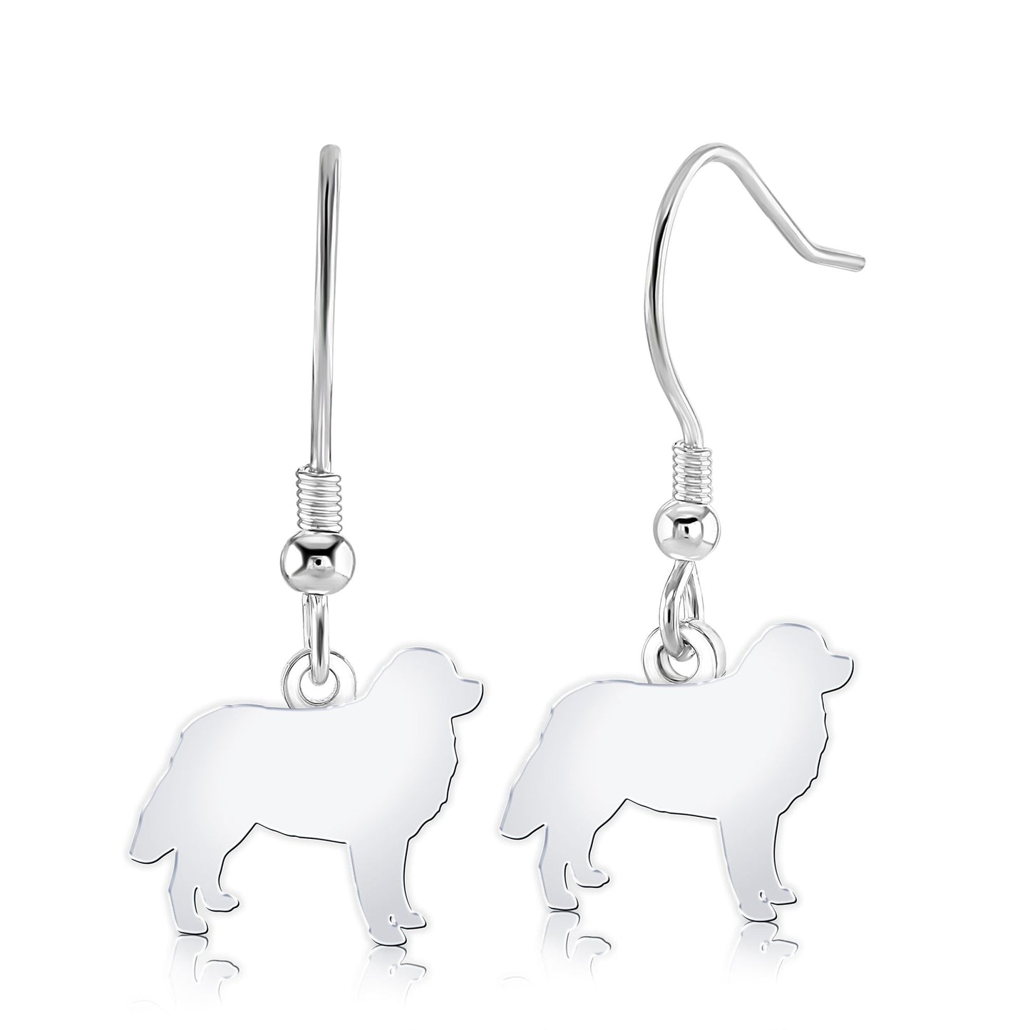 Estrela Mountain Dog Silhouette Silver Earrings - MYLEE London