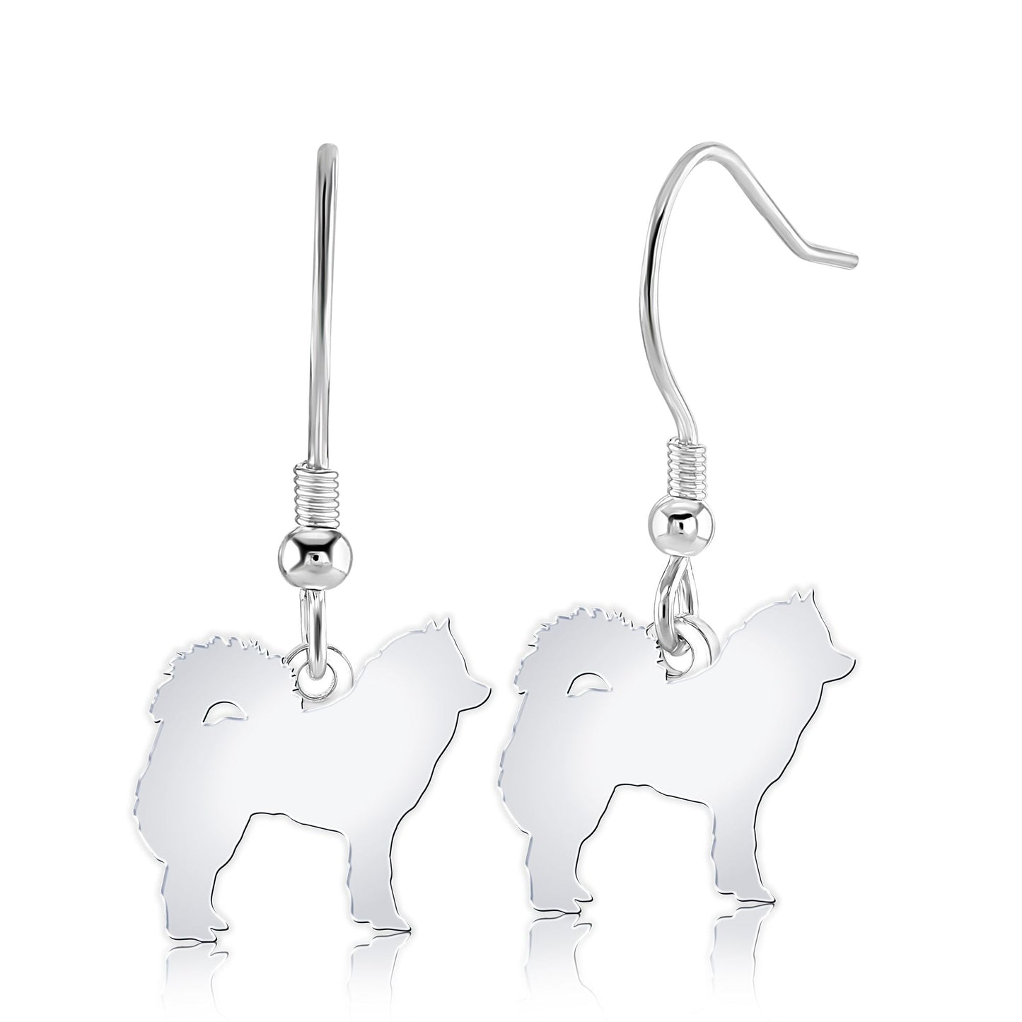Eurasier Silhouette Silver Earrings - MYLEE London