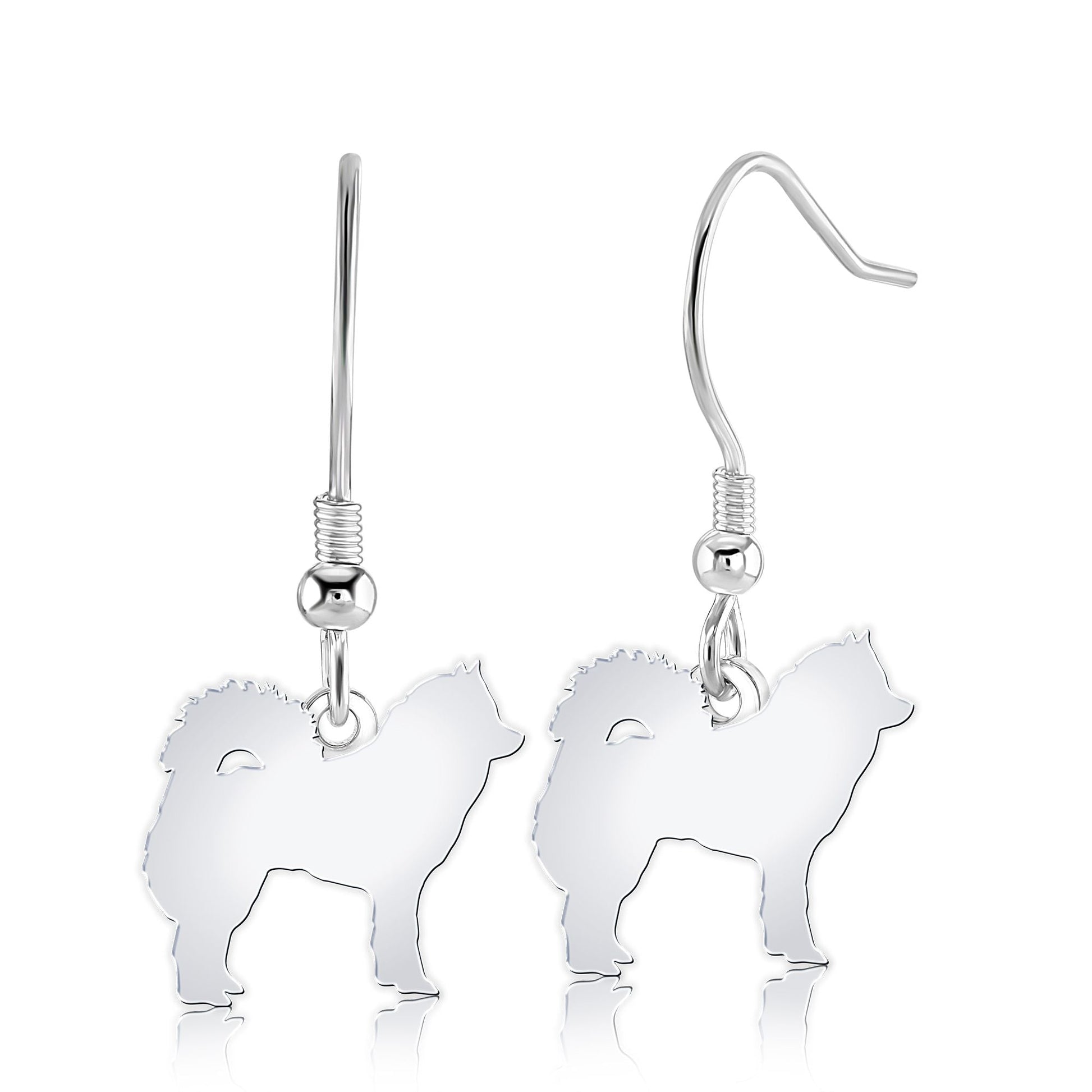 Eurasier Silhouette Silver Earrings - MYLEE London