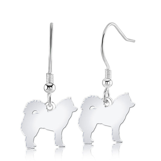 Eurasier Silhouette Silver Earrings - MYLEE London