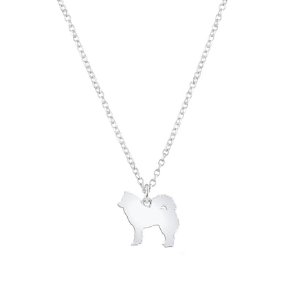 Eurasier Silhouette Silver Necklace - Personalised - MYLEE London
