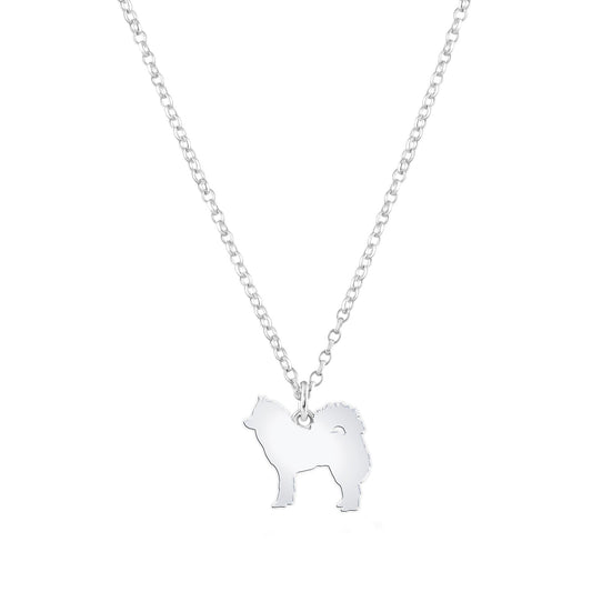 Eurasier Silhouette Silver Necklace - Personalised - MYLEE London